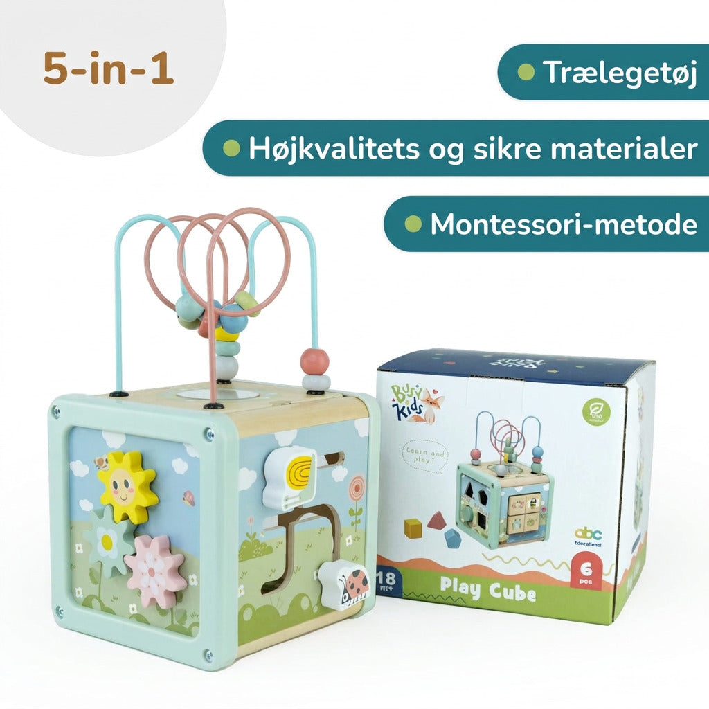 BusyKids 5-in-1 Montessori Activity Cube